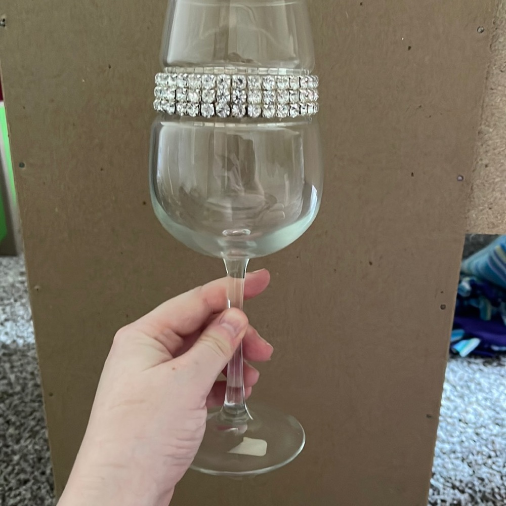 Bejeweled full wine glass - barely used